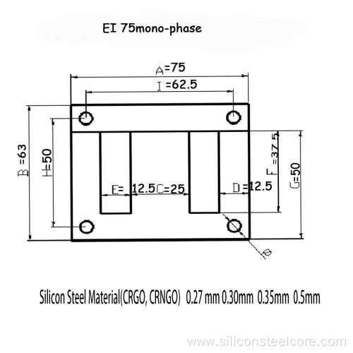 Chuangjia EI 75 Silicon Steel Transformer Core/crgo silicon steel cores grade 800 600 0.5mm